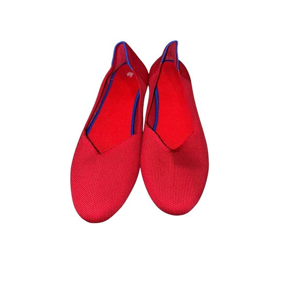 Red Mesh Rothy like Slip-On Flats 9.5 Casual Comfort Ballet Shoes Cushioned Prep - Picture 3 of 10